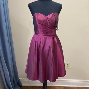 Christina Wu Taffeta Sangria Wine Strapless Cocktail Dress Sz 6